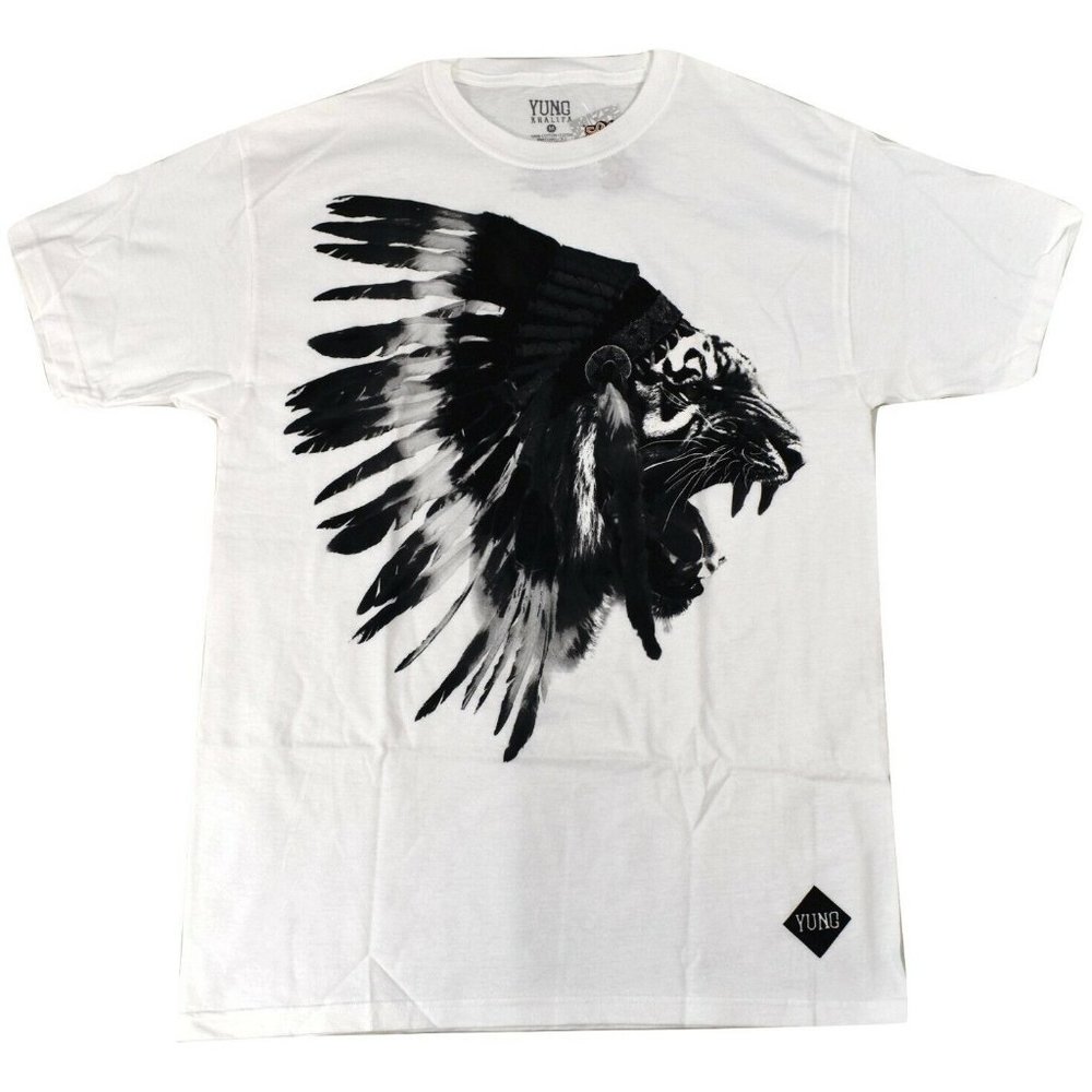 Tiger Chief Yung By Wiz Khalifa Mens White Tee Shirt New Medium